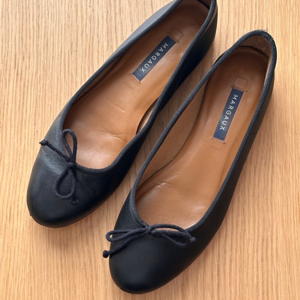 Margaux The Demi Black Nappa Ballet Flat Sz EU 38.5 / US 8.5